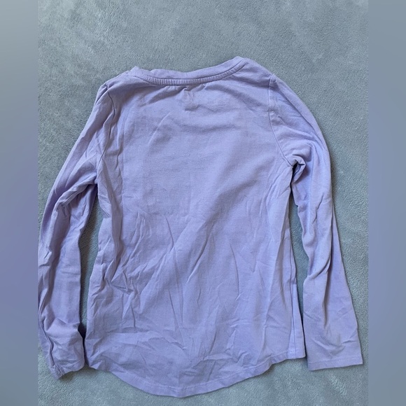 Cat & Jack Purple Long Sleeve Tee with Sequins Owl Graphic Design - Picture 4 of 4